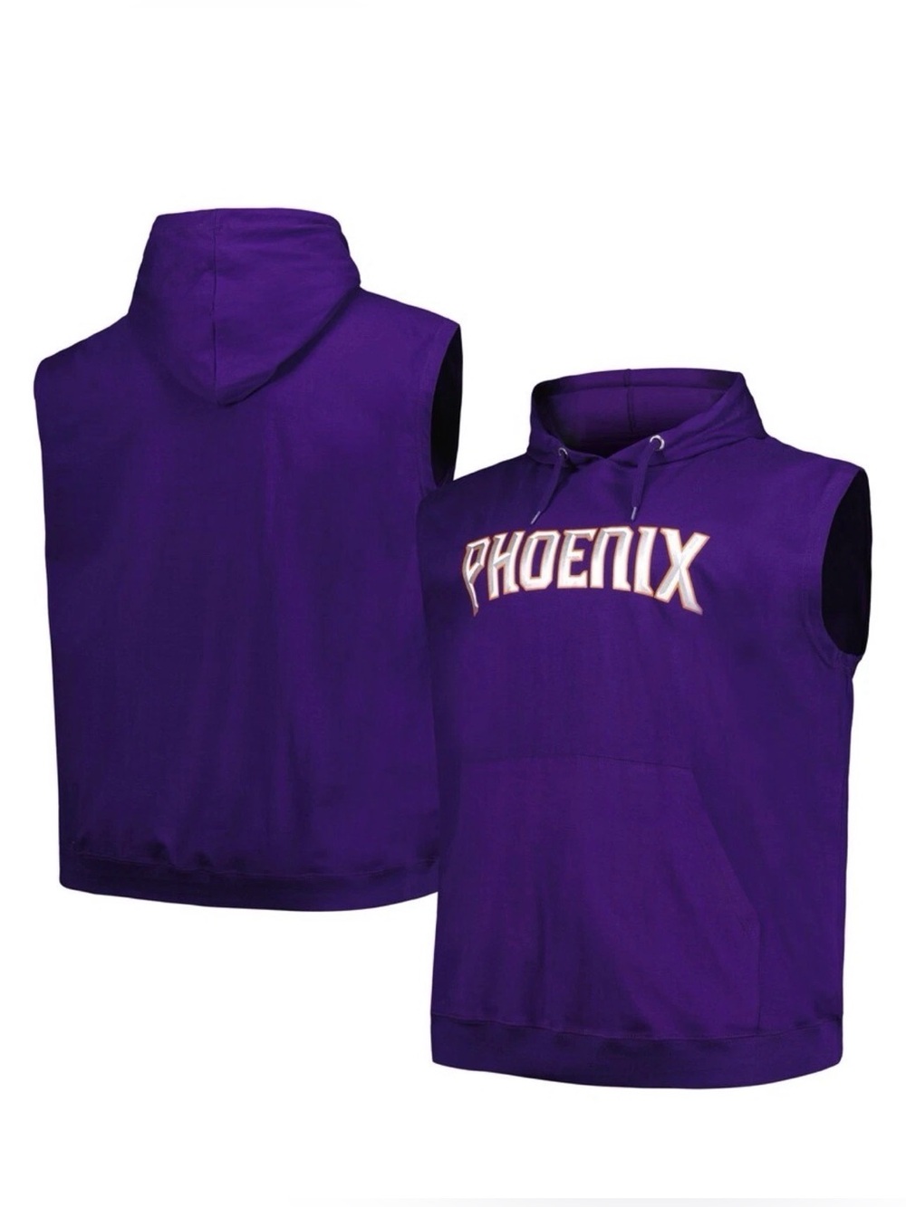 Phoenix Suns Fanatics Big & Tall Jersey Muscle tank Pullover Hoodie Purple  New